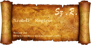 Szabó Regina névjegykártya