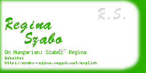 regina szabo business card