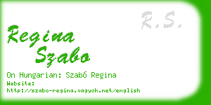 regina szabo business card